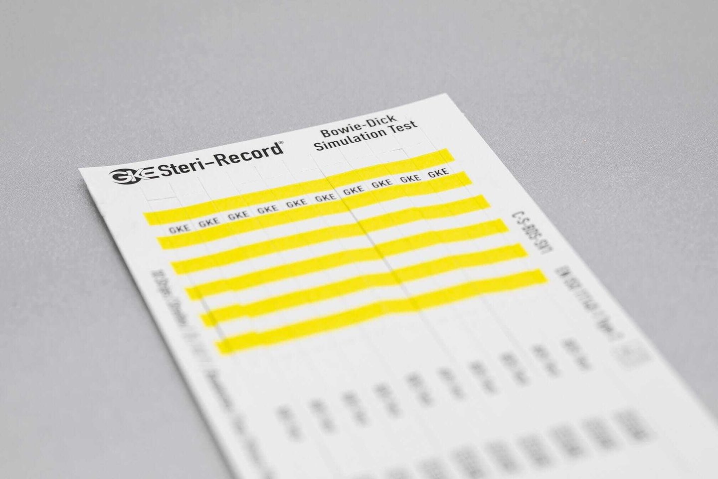 Steam Indicator Strips for Bowie Dick Simulation Tests